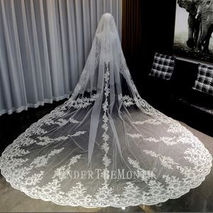 Chapel Length Wedding Lace Veil. 3m x 3.5m. With comb.